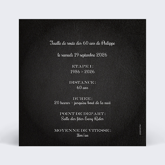 Invitation Anniversaire Adulte Casque de moto
