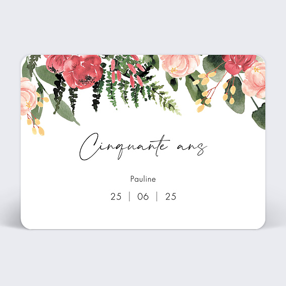 Invitation Anniversaire Adulte Wild Flowers