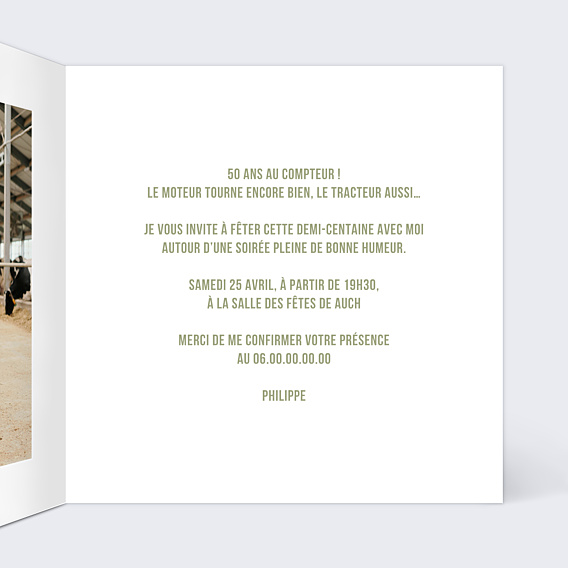 Invitation Anniversaire Adulte Tracteur