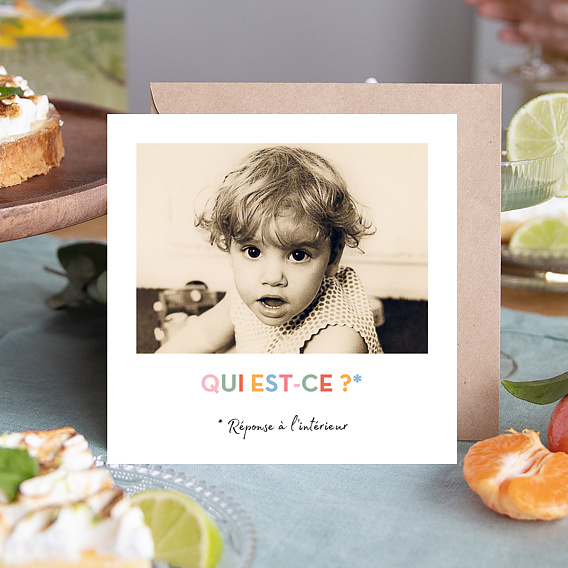 Invitation anniversaire Devinette Colorée Après 1