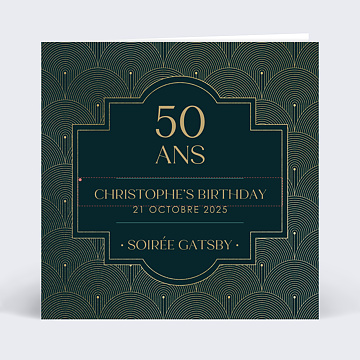 Invitation anniversaire adulte Gatsby