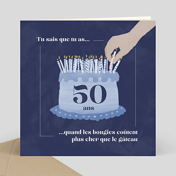 Invitation anniversaire Les Bougies Coûtent Plus Cher Que Le Gâteau