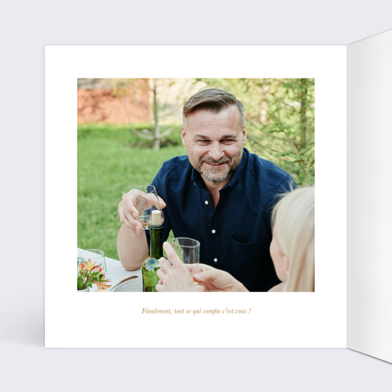 Invitation Anniversaire Adulte Photo souvenir doré 50