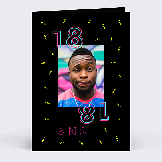 Invitation Anniversaire Adulte Funny Neons
