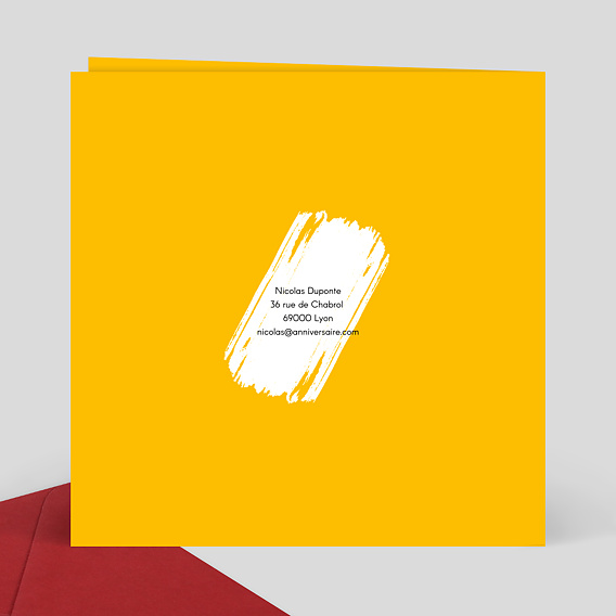 Invitation anniversaire Citation Chiné Verso