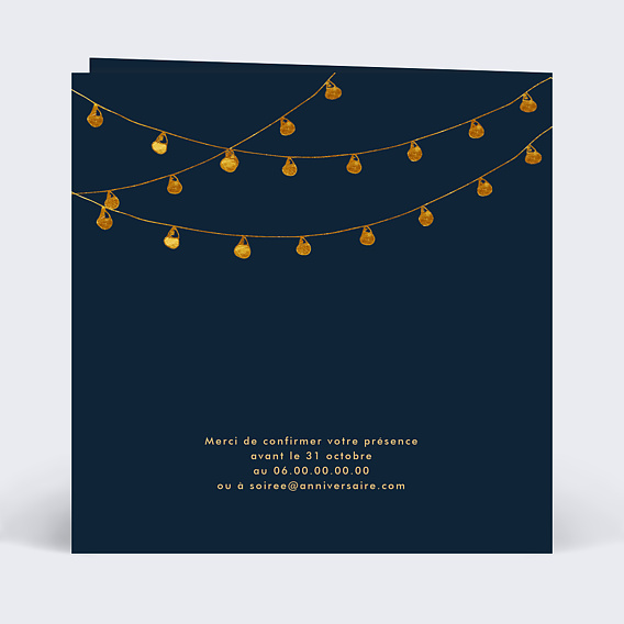 Invitation anniversaire Guinguette simple Verso