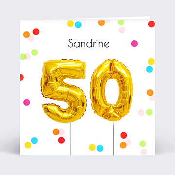 Invitation Anniversaire Virtuelle Party 50