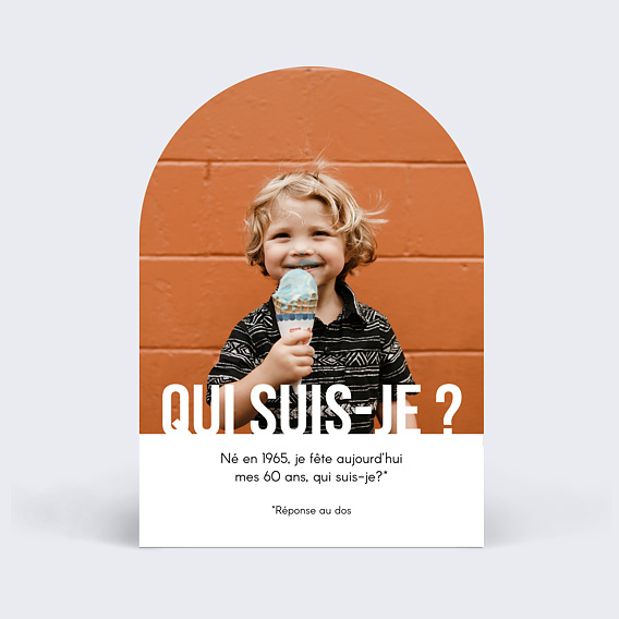 Invitation anniversaire Typographie Blanc