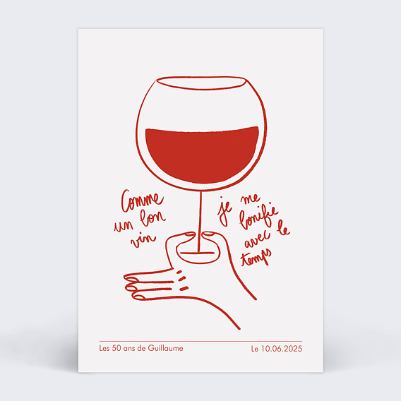 Invitation anniversaire Verre ballon