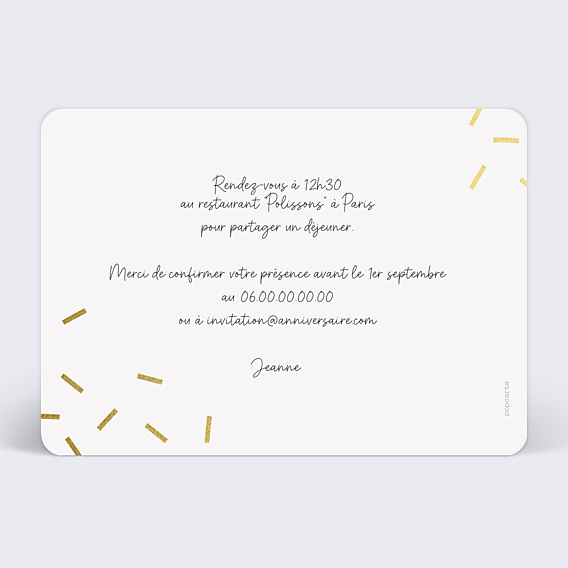 Invitation Anniversaire Adulte 90 ans Chic