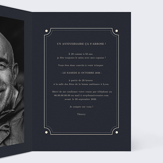 Invitation Anniversaire Adulte Âge Vintage