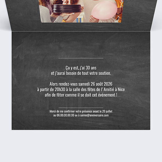 Invitation Anniversaire Adulte Photomaton Ardoise