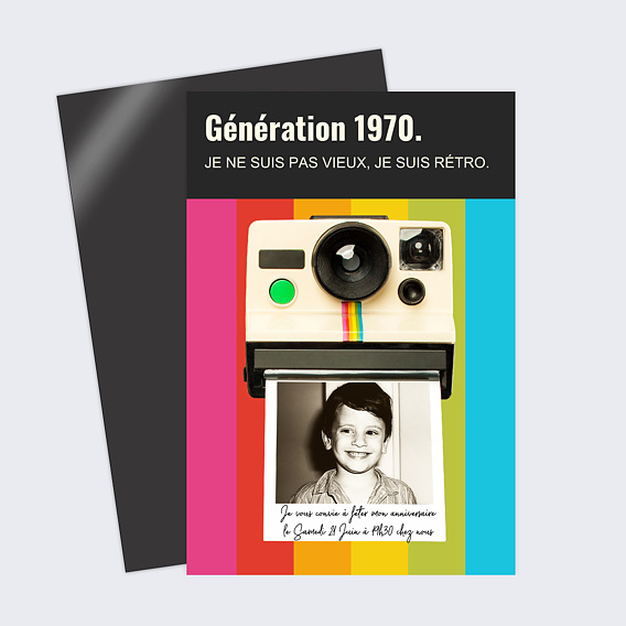 Invitation anniversaire Polaroïd