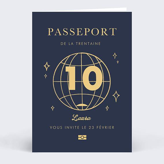 Invitation anniversaire Passeport