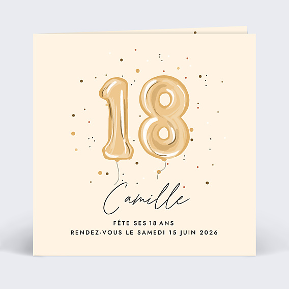 Invitation Anniversaire Adulte Chiffre Ballon 18