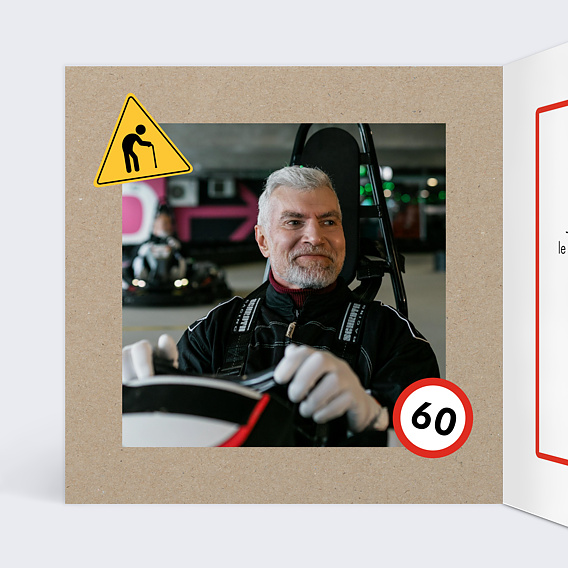 Invitation anniversaire Panneau Retraite Intérieur Gauche