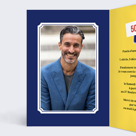 Invitation anniversaire Ricard Intérieur Gauche