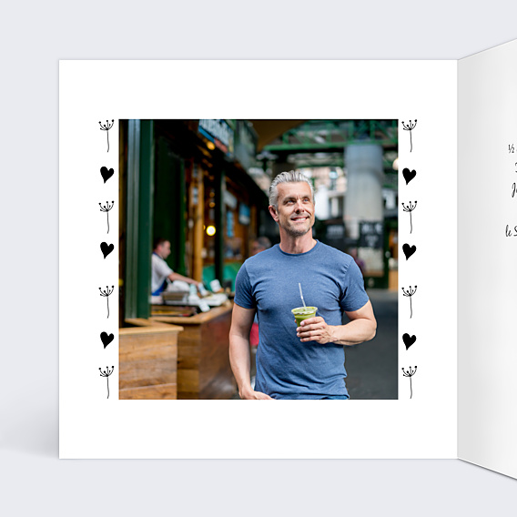 Invitation Anniversaire Adulte Coeur Bucolique Dorure