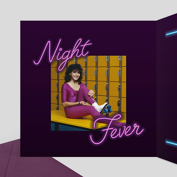 Invitation anniversaire  Soirée Années 80 Intérieur Gauche