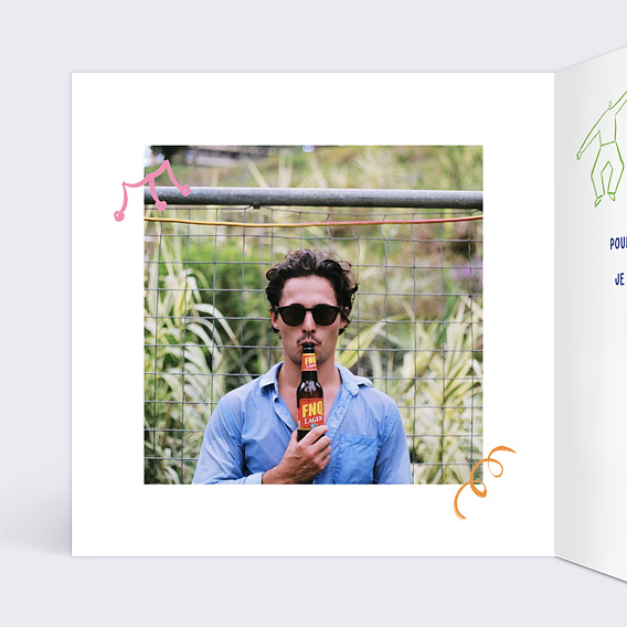 Invitation anniversaire Jazz Intérieur Gauche