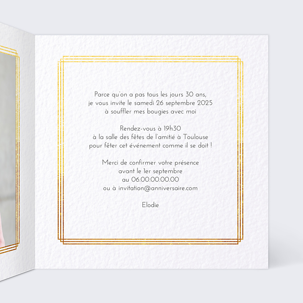 Invitation Anniversaire Esprit Gatsby Intérieur Droit