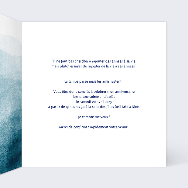 Invitation Anniversaire Flashback Intérieur Droit