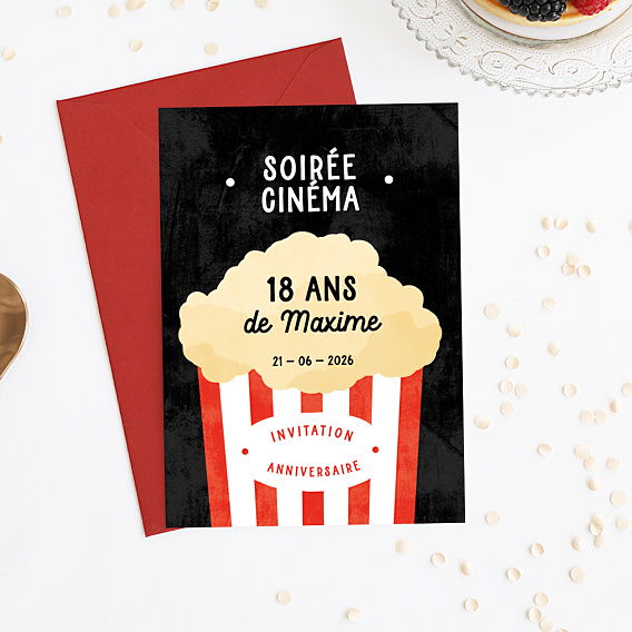 Invitation Anniversaire Adulte Soirée Cinéma