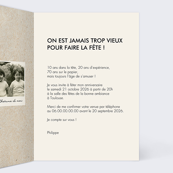 Invitation Anniversaire Adulte Autodérision Age