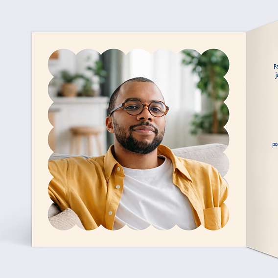 Invitation anniversaire Portrait en figurine Intérieur Gauche