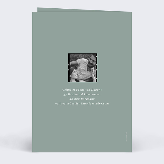 Invitation anniversaire Pellicule Souvenirs Verso