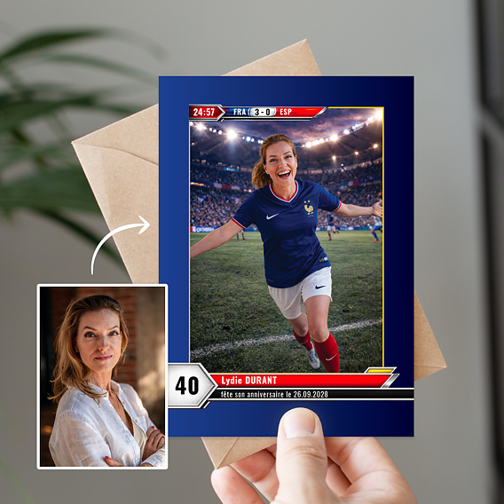 Invitation Anniversaire Adulte Portrait en footballeur