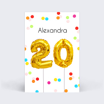 Invitation Anniversaire Virtuelle Party 20