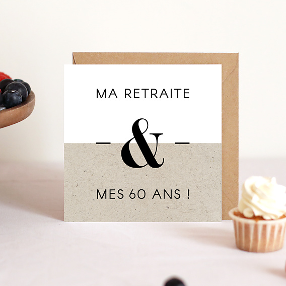 Invitation anniversaire Retraite Esperluette Chiné Après 4