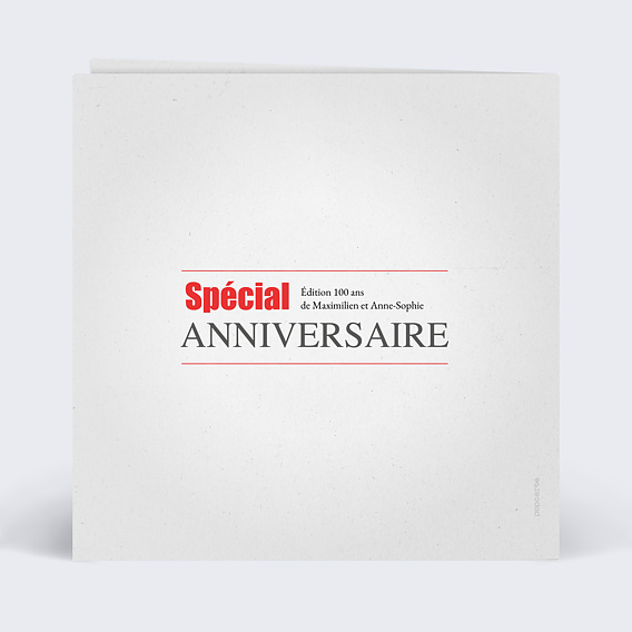Invitation anniversaire Carte Journal Multianniversaire Verso