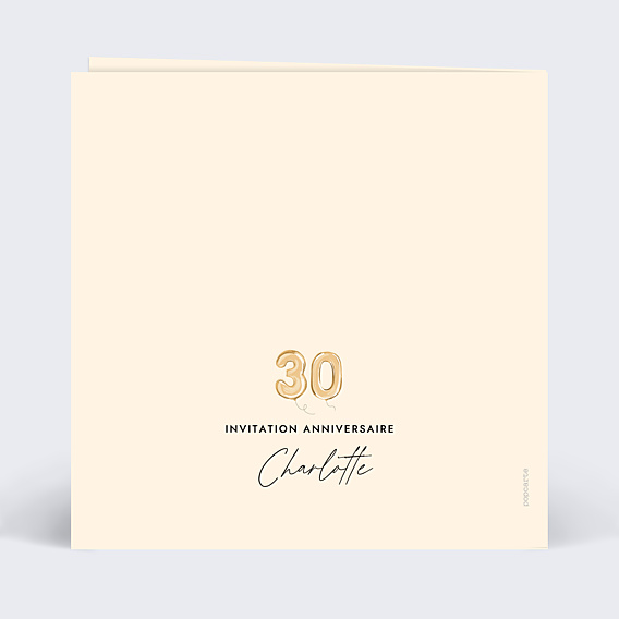 Invitation Anniversaire Adulte Chiffre Ballon 30