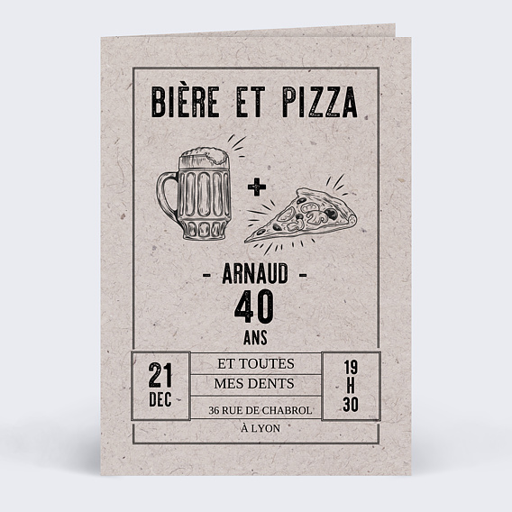 Invitation anniversaire Pizza Party