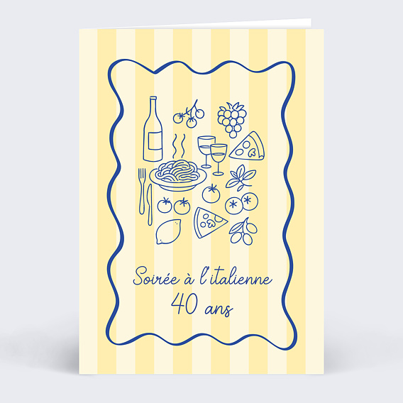 Invitation anniversaire Soirée à l'italienne