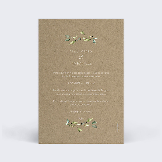 Invitation Anniversaire Adulte Save Kraft