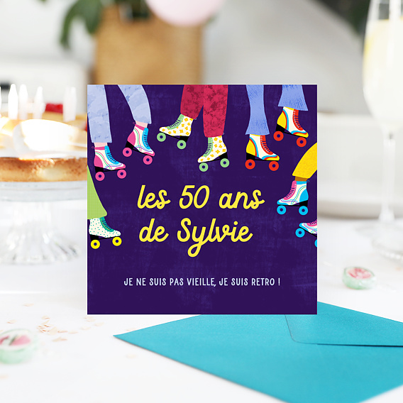 Invitation anniversaire Roller Disco Après 4
