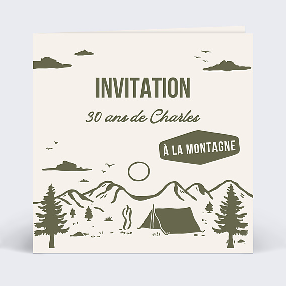 Invitation anniversaire A la montagne