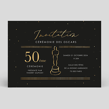 Invitation anniversaire Cérémonie des Oscars