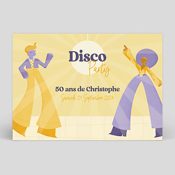Invitation anniversaire Disco Dancer 