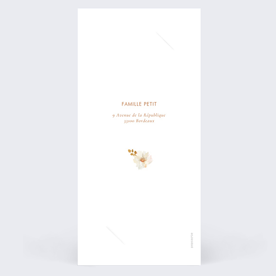 Invitation anniversaire Bouquet parfumé décomposé Verso