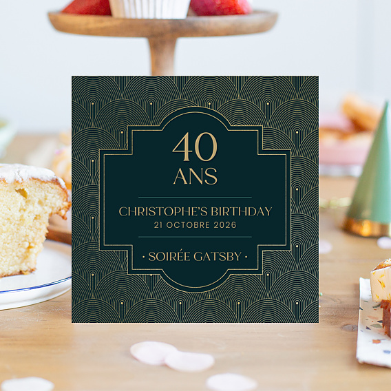 Invitation Anniversaire Adulte Gatsby