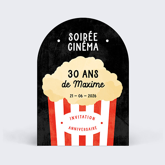 Invitation Anniversaire Adulte Soirée Cinéma