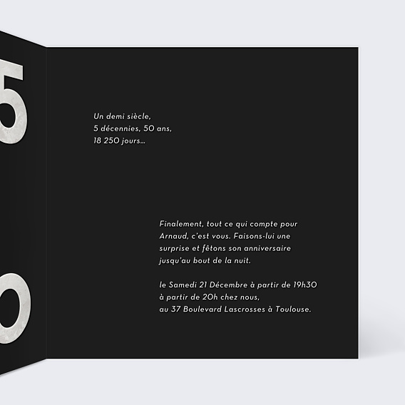 Invitation Anniversaire Adulte 50 ans Vintage