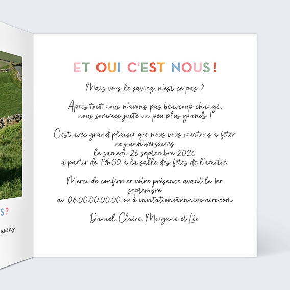 Invitation Anniversaire Adulte Devinette colorée 4