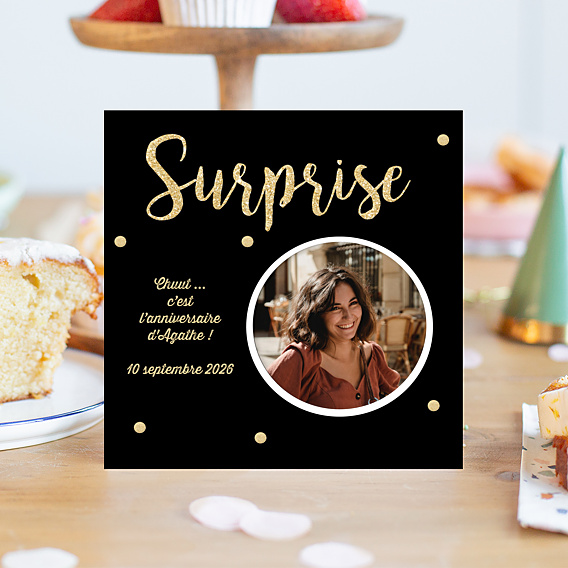 Invitation Anniversaire Adulte Surprise chic