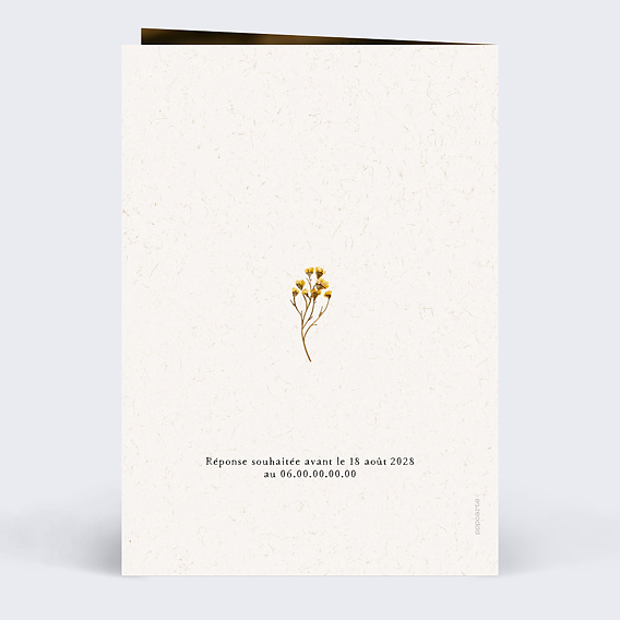 Invitation anniversaire Bouquet sauvage Verso