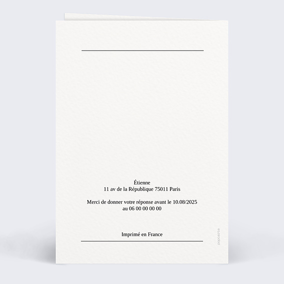 Invitation anniversaire Édition spéciale Verso